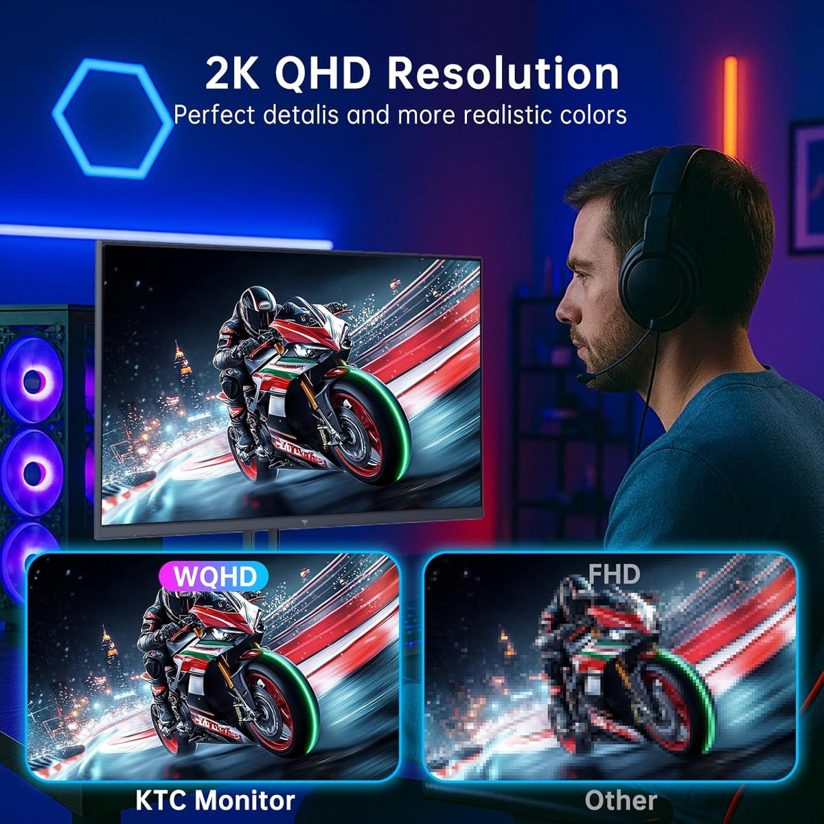 27 Inch Gaming Monitor 220Hz, 2K QHD Monitor 1Ms W/ Speakers H27T22C-3 - fmtshop.net