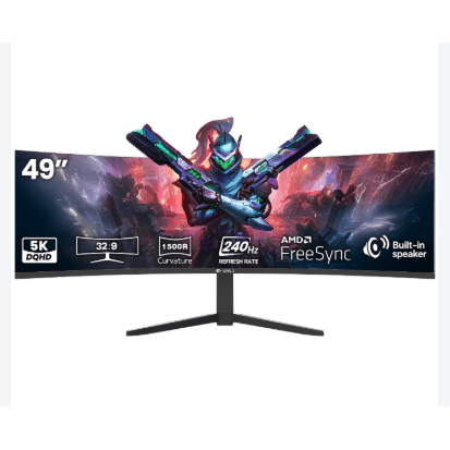 49" DQHD 240Hz Ultrawide Curved Gaming Monitor, 1500R, Freesync, Black - fmtshop.net