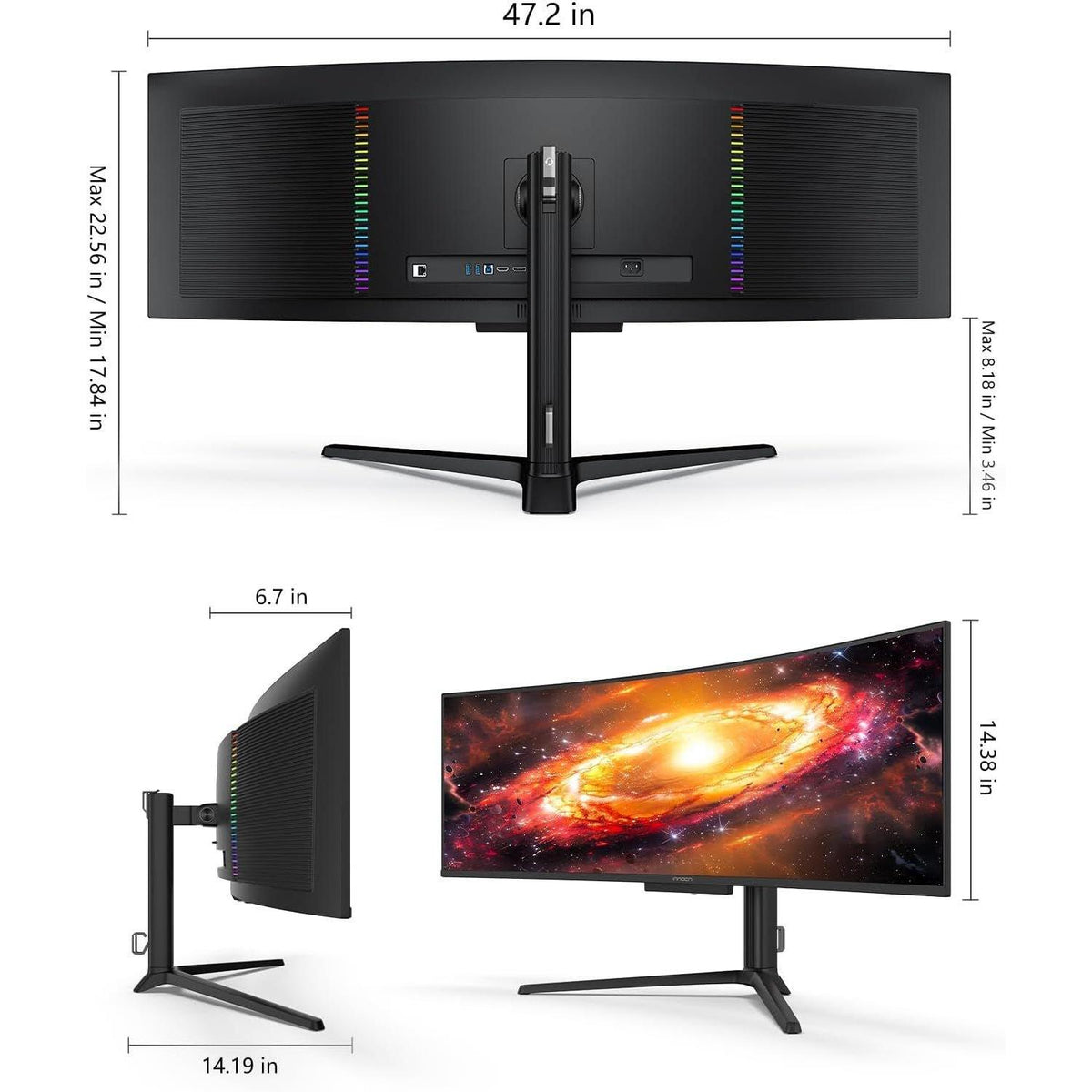 49" QD-OLED 5K2K 5120 X 1440P 144Hz Ultrawide Curved Monitor - 49Q1R - fmtshop.net