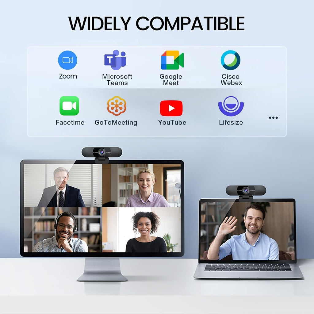 C960 1080P Webcam with Microphone, 2 Mics, 90° FOV, Computer Camera - fmtshop.net