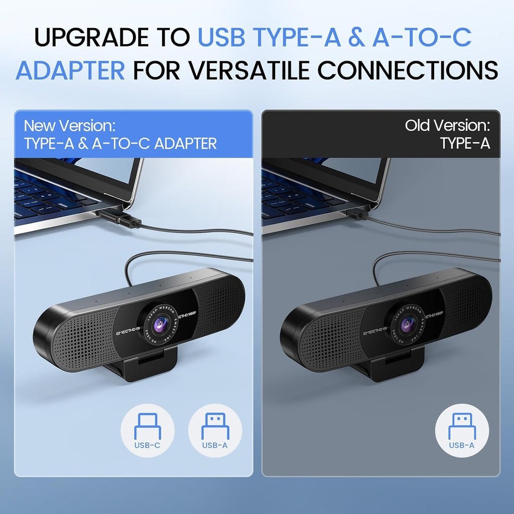 C960 1080P Webcam with Microphone, 2 Mics, 90° FOV, Computer Camera - fmtshop.net