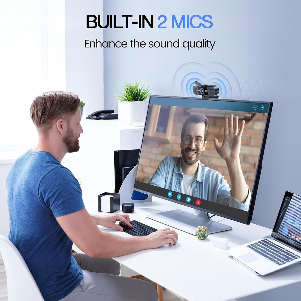 C960 1080P Webcam with Microphone, 2 Mics, 90° FOV, Computer Camera - fmtshop.net
