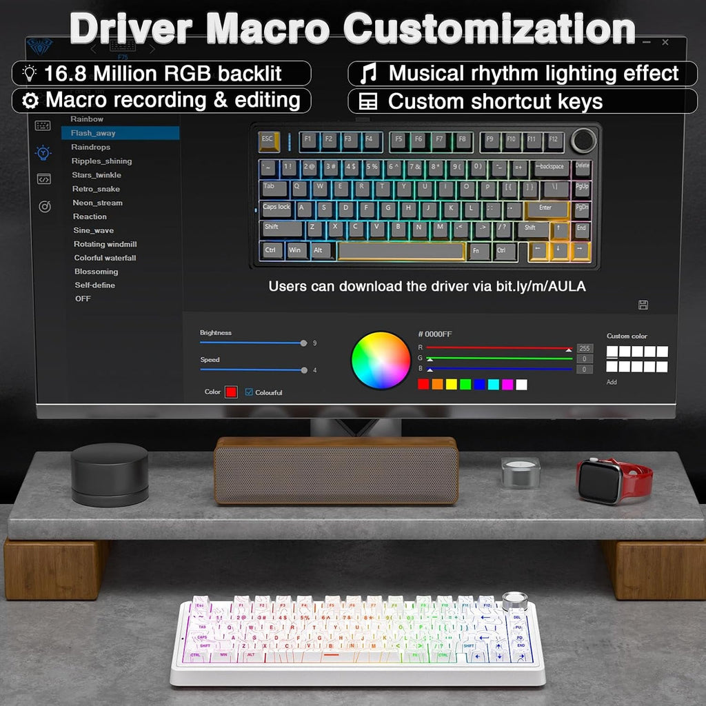 F75 Pro Wireless Gaming Keyboard - Hot Swappable, RGB Backlit, Creamy Sound - fmtshop.net