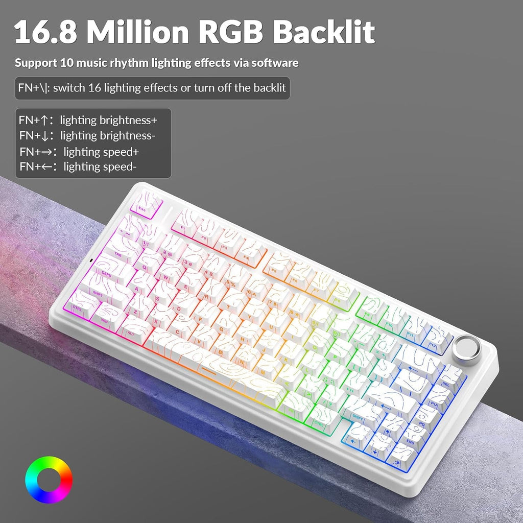 F75 Pro Wireless Gaming Keyboard - Hot Swappable, RGB Backlit, Creamy Sound - fmtshop.net
