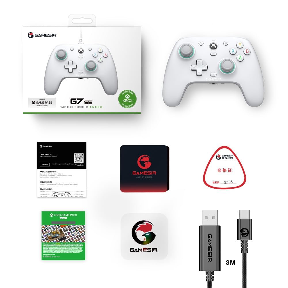 G7 SE Wired Gaming Controller for Xbox & PC - Hall Effect Joysticks, 3.5mm Audio Jack - fmtshop.net
