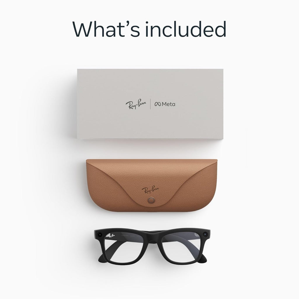 Meta Ray-Ban (Gen 2) Wayfarer Smart AI Glasses, Matte Black, Clear Lenses - fmtshop.net