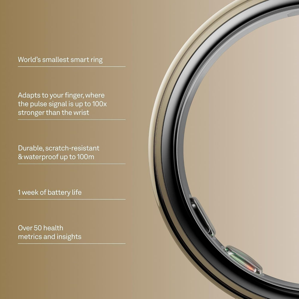 Oura Ring 5 Smart Ring - Gold - Size 9 - Fitness & Sleep Tracker - fmtshop.net